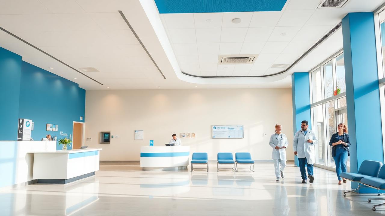 Hospital reception and waiting area